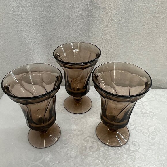 Fostoria Jamestown Brown Water Goblets Set/3 - Picture 2 of 5